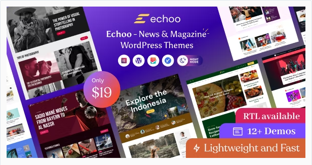 Echoo - News Magazine WordPress Theme + RTL